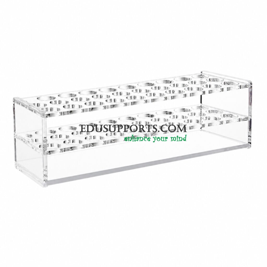 Acrylic blood collection tube rack 19mm 30 holes clear PMMA 3x10 for larger tubes