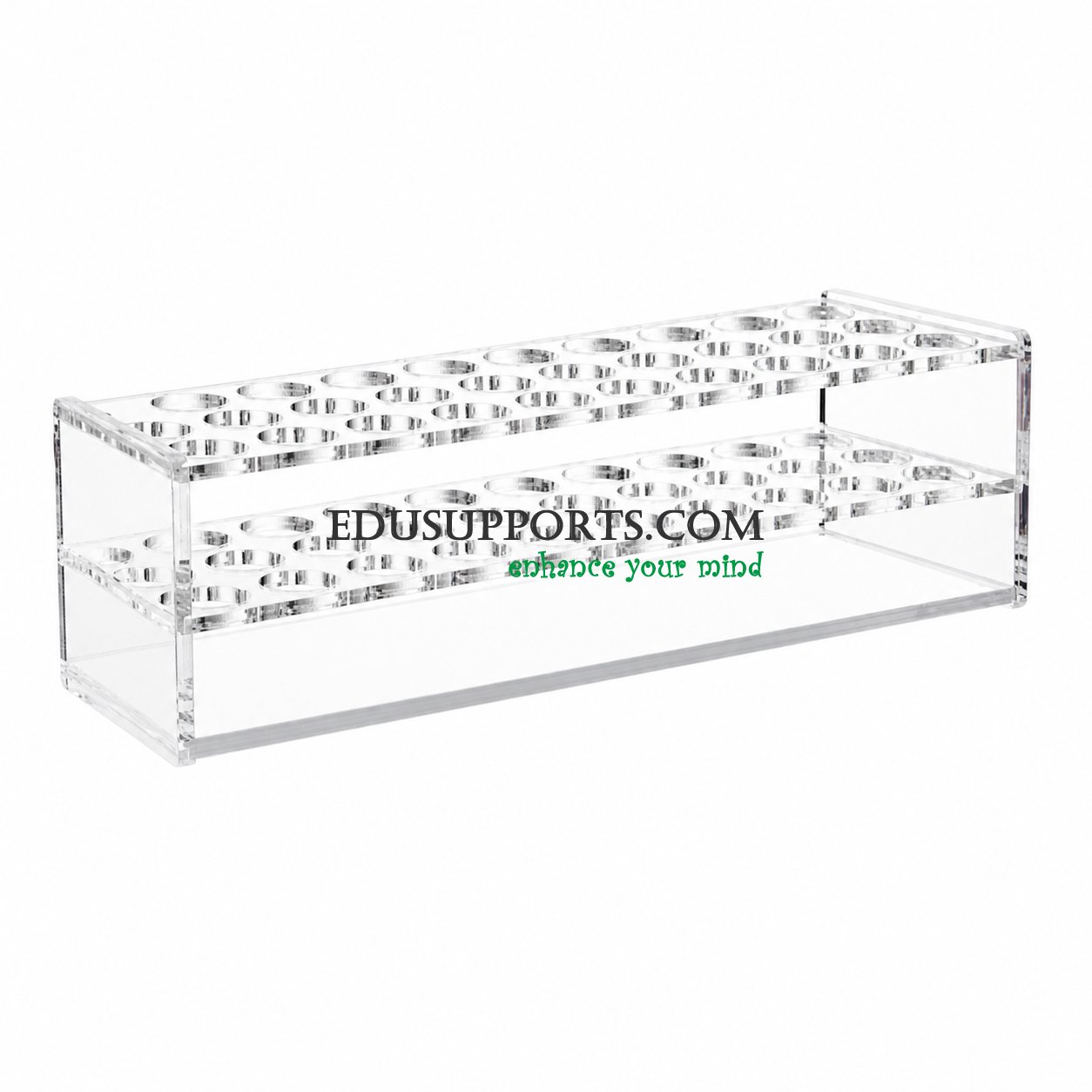 Acrylic blood collection tube rack 19mm 30 holes clear PMMA 3x10 for larger tubes