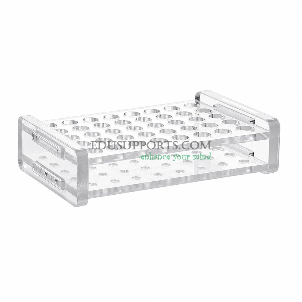 Acrylic centrifuge tube rack 0.2ml 40 holes 6mm diameter clear PMMA