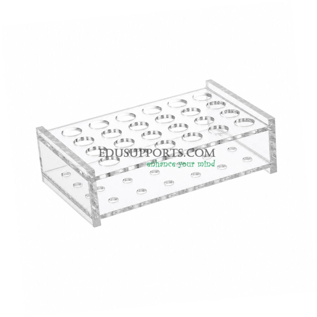 Acrylic centrifuge tube rack 1.5-2ml 24 holes 11mm diameter clear PMMA 4x6 arrangement