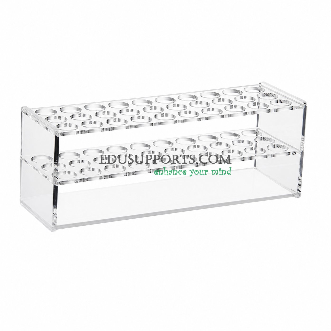 Acrylic colorimetric tube rack 21mm 30 holes clear PMMA 3x10 for 25ml colorimetric tubes