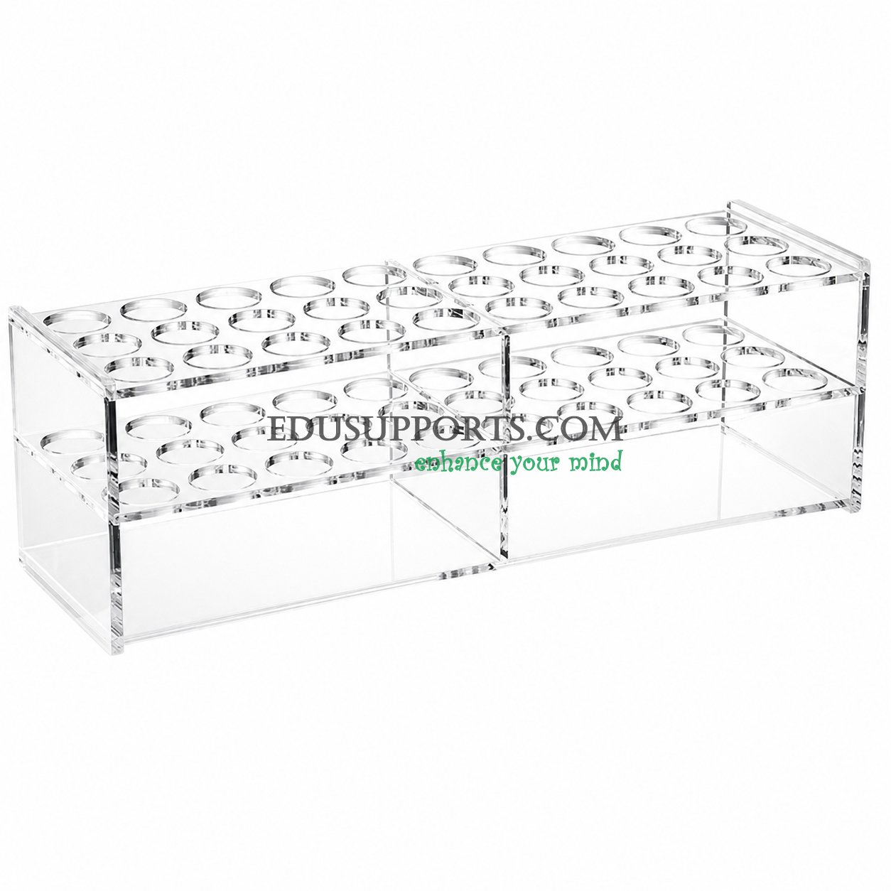 Acrylic colorimetric tube rack 26mm 30 holes with support clear PMMA 3x10 for 50ml colorimetric tubes