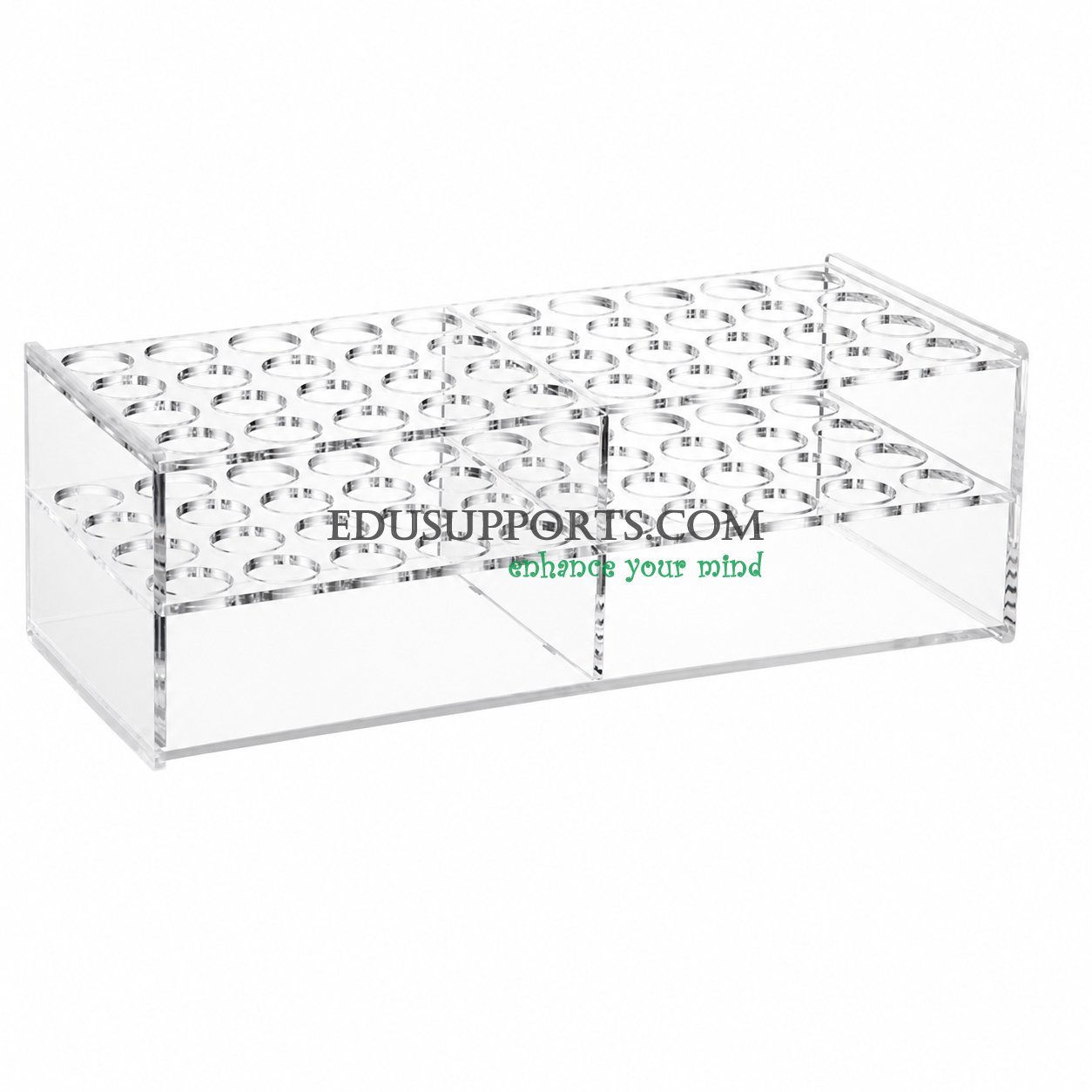 Acrylic colorimetric tube rack 26mm 40 holes with support clear PMMA 4x10 for 50ml colorimetric tubes