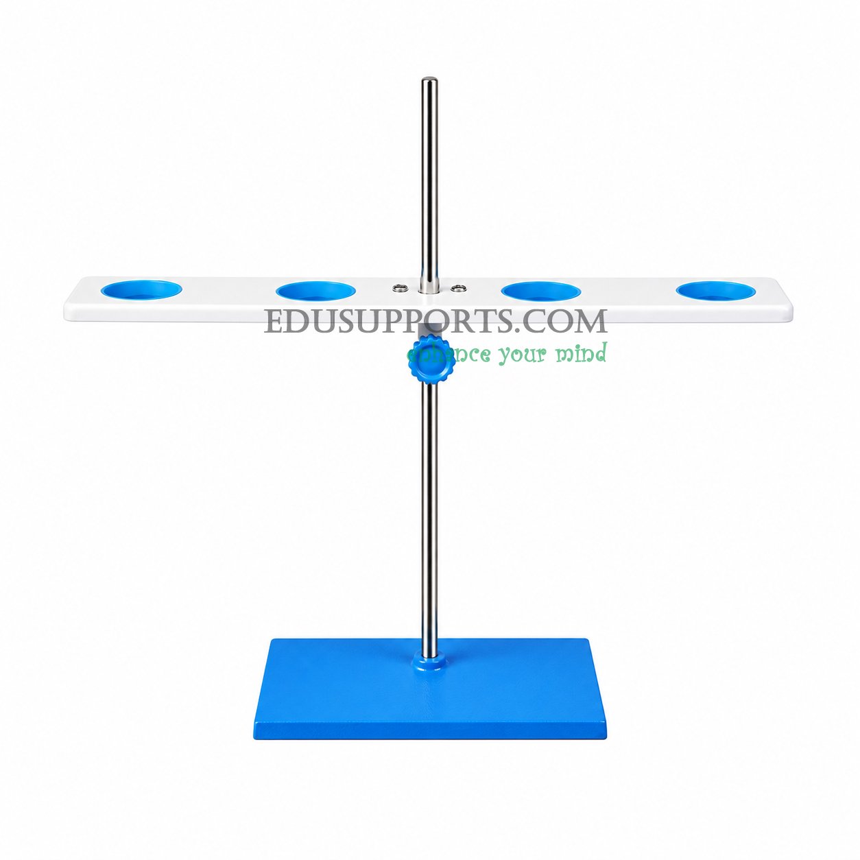 Cast iron funnel stand 4 hole rectangular base height adjustable for laboratory funnel support
