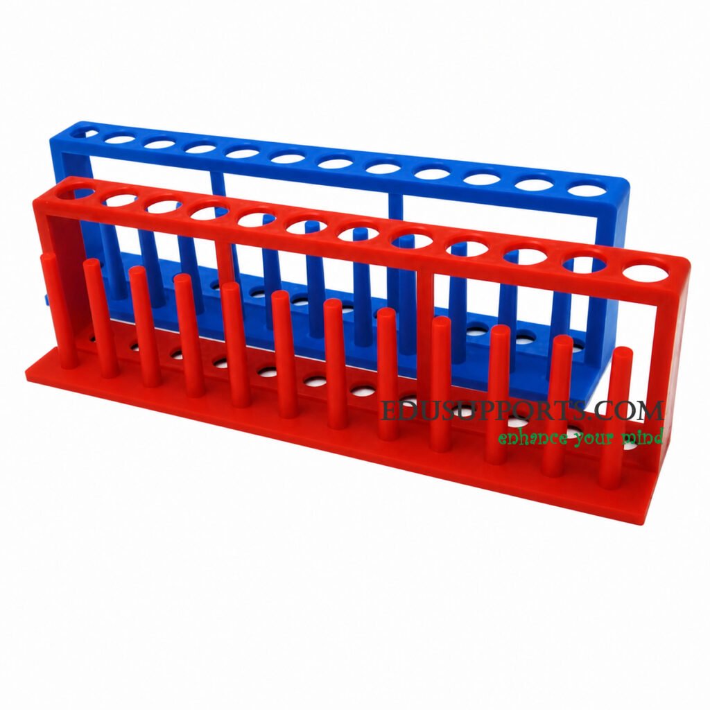 Plastic test tube rack classic 12 post 12 hole 19mm 44x8x9 for laboratory