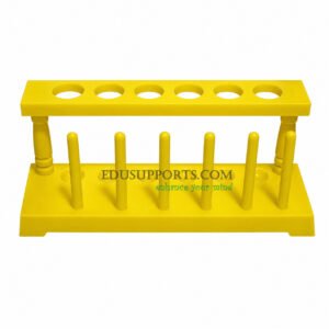Plastic test tube rack classic 6 post 6 hole yellow compact for laboratory