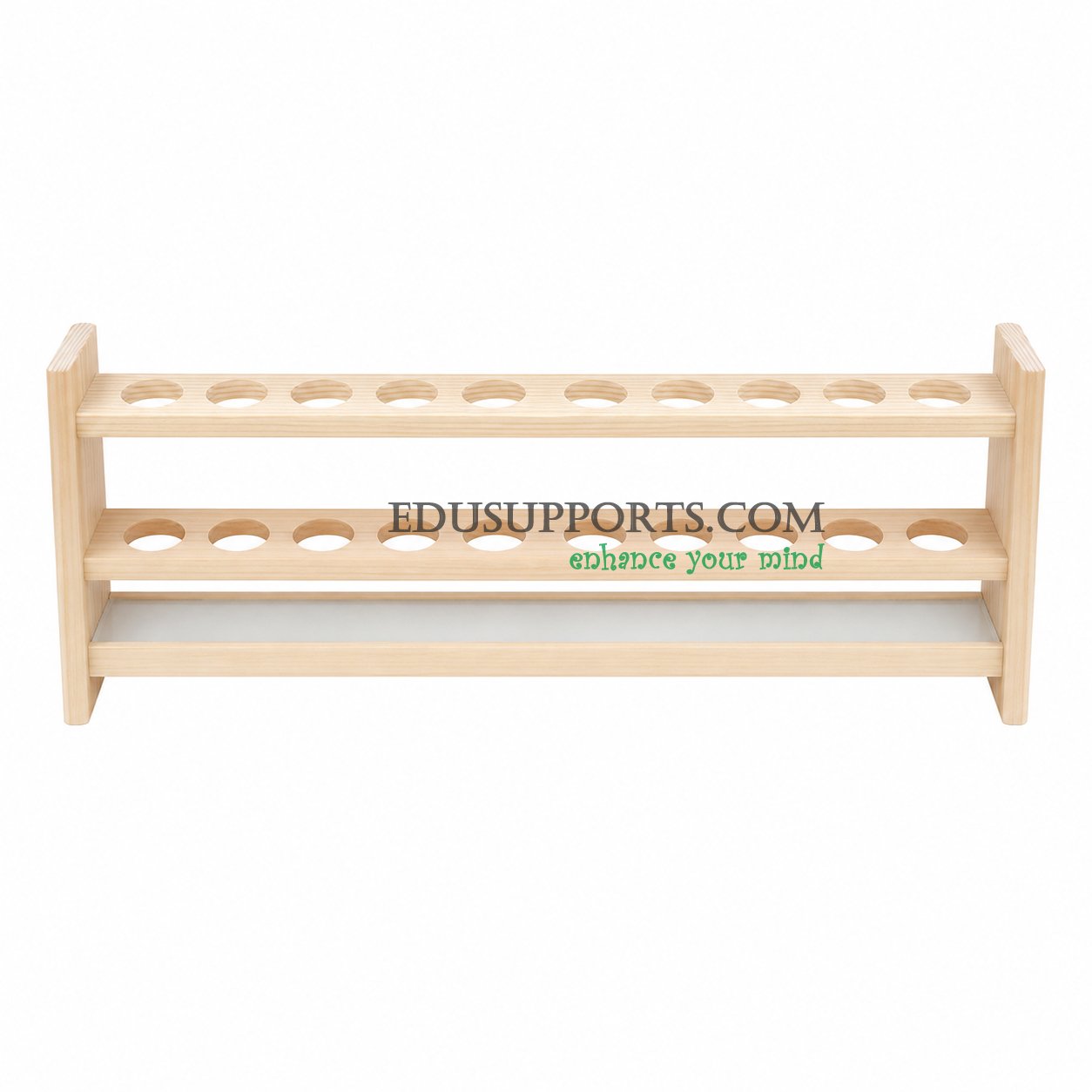 Wooden Nessler tube rack 100ml 12 holes double layer 32mm diameter reflective base