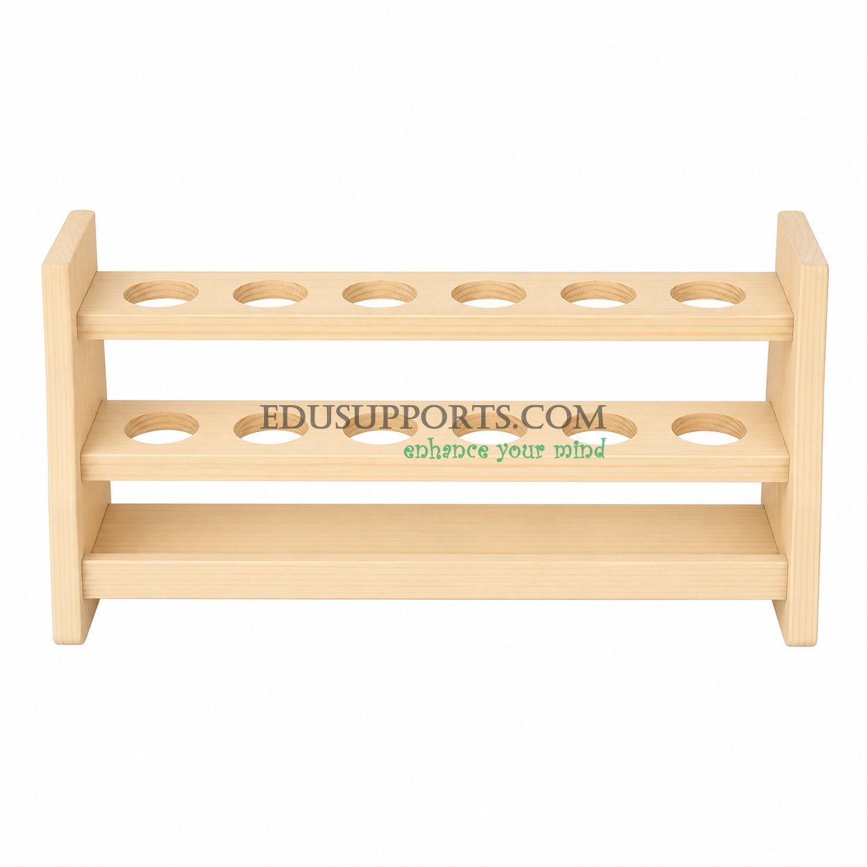 Wooden Nessler tube rack 100ml 6 holes double layer 32mm diameter reflective base