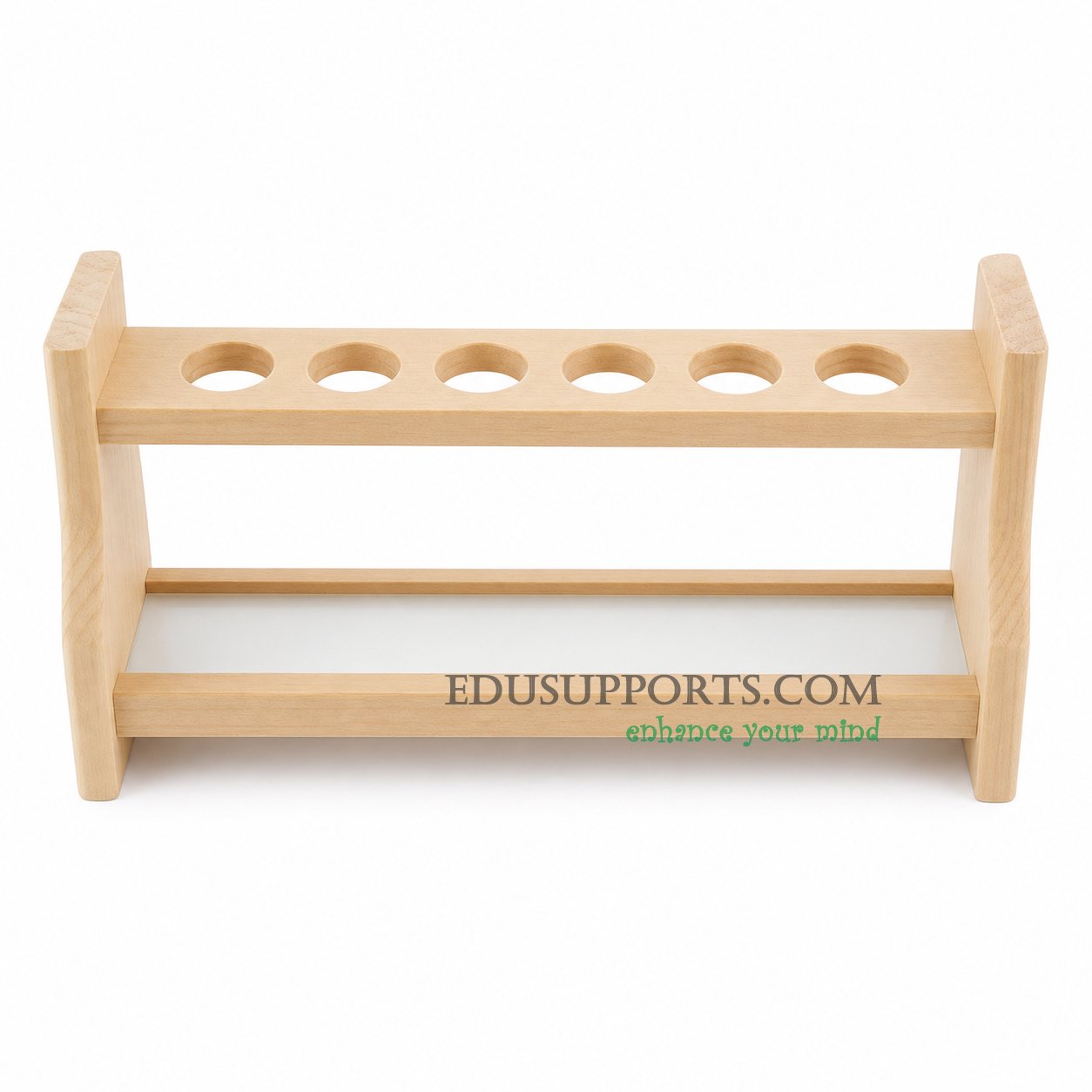 Wooden Nessler tube rack 25ml 6 holes single layer 22mm diameter polished varnish