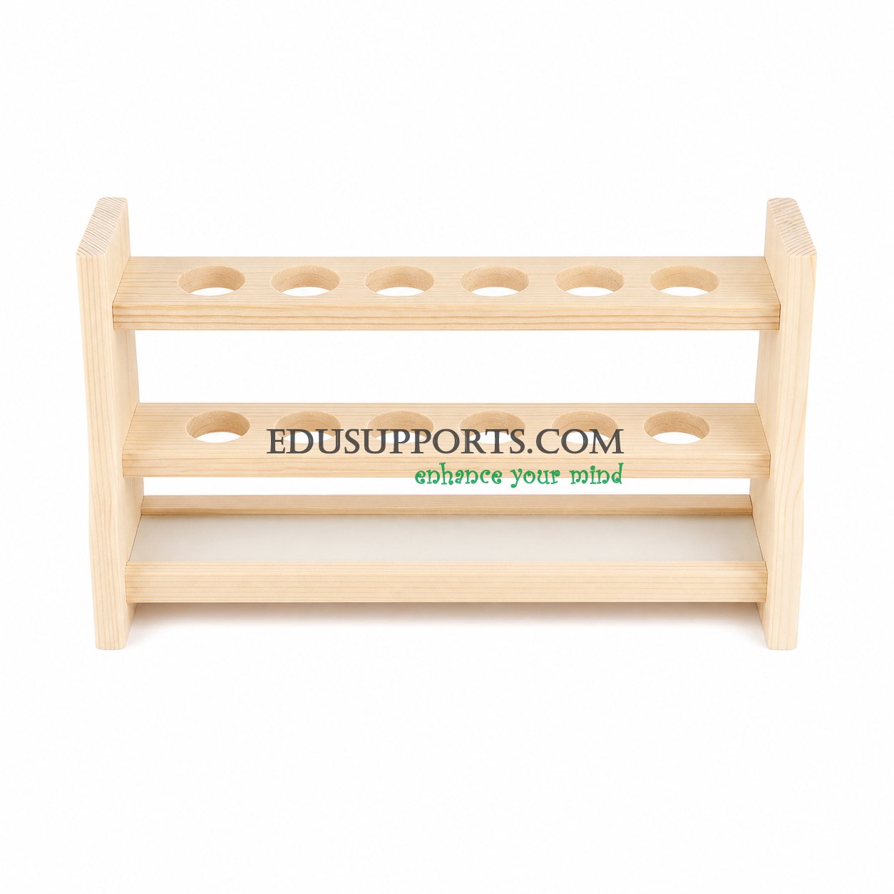 Wooden Nessler tube rack 50ml 6 holes double layer 27mm diameter reflective base