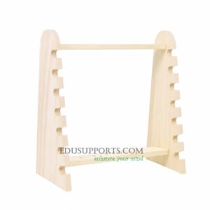 Wooden pipette stand trapezoidal large 14 holes 12mm opening for laboratory pipette organization
