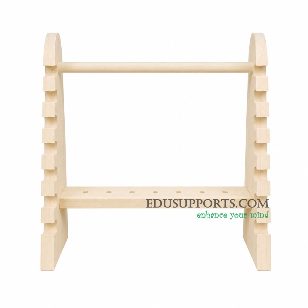 Wooden pipette stand trapezoidal small 14 holes 7mm opening for laboratory pipette organization