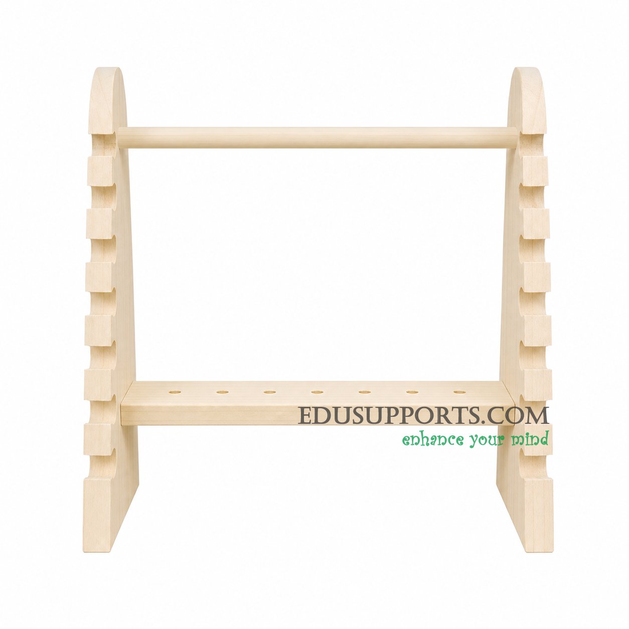 Wooden pipette stand trapezoidal small 14 holes 7mm opening for laboratory pipette organization