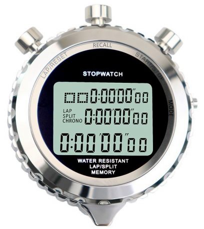 Digital Stopwatch Timer Metal Stop watch Multi-lapsSplits 0.01second Timing