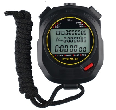 Digital Stopwatch Timer Multi-lapsSplits 0.01second Timing 3-Row Large Screen