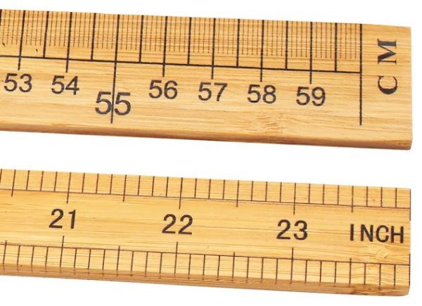 Measuring Rulers Bamboo Rulers Metric and Inch scale 24 اینچ 60 cm 600mm