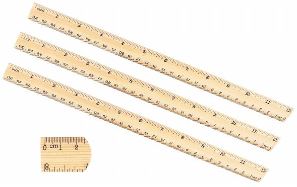 Measuring Rulers Wooded Straight Rulers Metric and Inch scale 12 Inch 30 cm 300mm