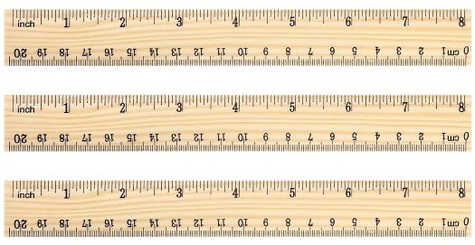 Measuring Rulers Wooded Straight Rulers Metric and Inch scale 8 Inch 20 cm 200mm