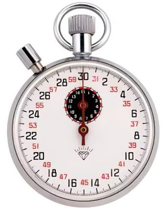 Chronomètre mécanique 15 Minutes 30 Secondes par cercle avec pause 0.1 Deuxième échelle minimale