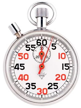 Mechanische stopwatch-timer 30 Minuten 60 Seconden per cirkel met pauze 0.2 Tweede minimumschaal