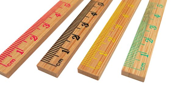 Measuring Rulers Bamboo Straight Rulers Metric Scale 5 cm for General Science and Math